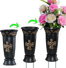 Cemetery Grave Vase  Resin Angel Memorial Vase Cemetery Flower Holder With Metal