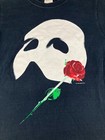 Vintage Phantom Of The Opera Shirt Men Small Black Movie Musical Retro Rose Mask