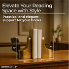 Sagebrook Home Modern Bookends Decorative Stoneware   Ceramic Set   Elegant Meta
