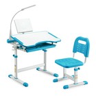 Kids Height-adjustable Desk And Chair Set With Led Light  Ergonomic  Storage Dra