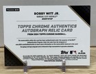 2024 Topps Chrome Bobby Witt Jr Authentics Autograph Relic  99 Refractor Auto