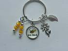 Bee Kind Bee Flowers Crystal Beads Key Chain Bag Charm Purse Clip Fob