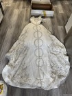 Vintage Eva Haynal Forsth Bridal Gown Hand Beaded Wedding Dress Size 14 Rare