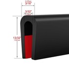 Silicone Edge Trim Self-adhesive U Channel Fit 3 32  - L 10   Black