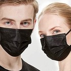 50 100 Pcs Black Disposable Face Cover 3-ply Filter Breathable Earloop Masks