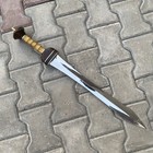 Hand Forged Roman Gladius Sword     High Carbon Steel Blade Leather Sheath