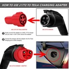 Red J1772 Female Charger Connector Charging Adapter For Tesla Model 3 s x y