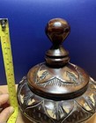 Wooden Hand Carved Bowl With Lid  Signed St  Maarten 