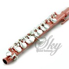 Holiday-sale  Band Approved  Sky Pink Piccolo Flute W Silver Keys Limited