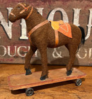 Antique German Pull Toy  Horse On Wheels