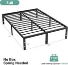 14 Inch Full Metal Bed Frame With Storage Space  No Box Spring Required