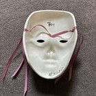 Mask Vintage Art Deco Ceramic Mardi Gras Mask Wall Hanging Face Floral Colorful