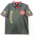 Vintage John Jameson   Son Limited Irish Whiskey Black Polo Double Sided Graphic