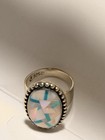 Sincerely Southwest 925 Sterling Silver Oval Mother Of Pearl Bezel Ring 10 New