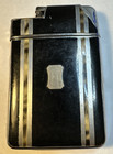 Vintage Marathon Cigarette Case Lighter Art Deco Enamel Tortoiseshell Silver