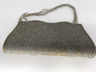 Vintage Silver And Gold Sparkle Clear Stones Snap Closure 10in X 5in Purse