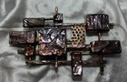 Vtg Mcm Brutalist Gold Wall Sculpture Antique Bronze Syroco Art Usa