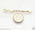 3mm Heavy Duty Solid Diamond Cut Rope Chain Necklace Extender  14k Yellow Gold