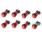 8 Pcs 33mm Arcade Led Push Buttons 12v Illuminated Light Round Lit Dome Games