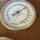 Vtg Thermometer Barometer Hygrometer Plastic Wood Plaque Weather Station 14   