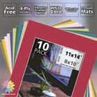 10 Pack 11x14 Mixed Colors Photo Mat Boards White Core Bevel Diy Picture Framing