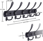 Dseap Coat Rack Wall Mounted - 5 Tri Hooks  Heavy Duty  Stainless Steel  Metal C
