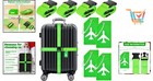 Bright Fluorescent Green Luggage Strap Set With Silicone Tags For Stylish Travel