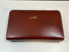 Mens Vanity Travel Grooming Kit Cowhide Leather Case Vintage Usa