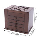 5 Layers Vintage Large Jewelry Organizer Wooden Storage Box Case With 4 Drawers