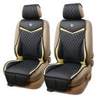  Car Seat Covers Seat Cushions Luxe Fit Faux 2 X Front Seat Cover Black Gold