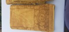 Vtg Fieldcrest Towel Set Of 7 60s 70s Sculpted Mustard Yellow Roses Mid Century 