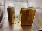 Vtg Pair Park Sherman Mcm Wood   Brass Bookends Mid Century Modern