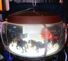 Budweiser Vintage Carousel Revolving Hanging Light Clydesdale Team Parade Dogs