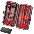 Manicure Set Professional Nail Clippers Set Manicure Pedicure Black And Red