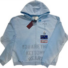 Paly Hollywood Zanucks Zip Hooded Sweatshirt  baby Blue  Men s Oversized Cotton