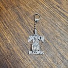 Death Row Silver Color  Keychain Metal Pendant  2 Inch  Cubic Zirconia Us Seller