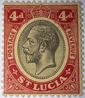 Travelstamps  1913 St  Lucia Stamps Sc  73  4d  Mint  Original Gum  Hinged
