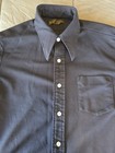 Vintage H i s  Navy Blue Long Sleeve Button-up Shirt With Classic Oversized 1970