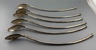 Vintage Taxco Mexico Iced Tea Spoons Sterling Silver Integrated Straw Set 6