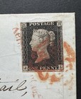 Great Britain 1d Black Plate 6 On Cover To Cornwall  From Kenwyn  penny Post 