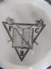 Scarce Vintage Knights Of Pythias F C B Heavy Glass Paperweight
