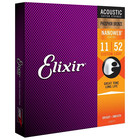 Elixir Phosphor Bronze Acoustic Guitar Strings Nanoweb Custom Light 11-52 Jq