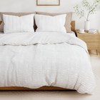 White Duvet Cover King Size  Seersucker 3 King  106 x96   White  no Comforter 