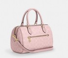 Coach Rowan Satchel Bag Signature Canvas Cv961  2way Crossbody Bag Powder Pink