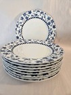 Spal Porcelanas Adagio Blue And White Floral Dinner Plates Set Of 9  Rare Great