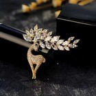 Luxury Reindeer Brooch Pin   crystal Rhinestone Christmas Jewelry Gift For Women