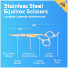 Equinox Professional Razor Edge Series Barber Hair Cutting Scissors - Japanese S