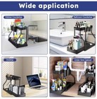 2 Pack X Under Sink Organizer Rack 2 Tier Under Sliding Cabinet Basket Organizer