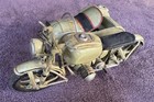 World War Ll Era Tin  Die Cast Motorcycle W  Sidecar Toy