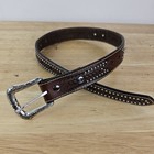 Ariat Kids 22 Belt Brown Leather Studded Silver Buckle Western Cowboy Ranch